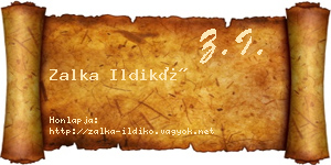 Zalka Ildikó névjegykártya